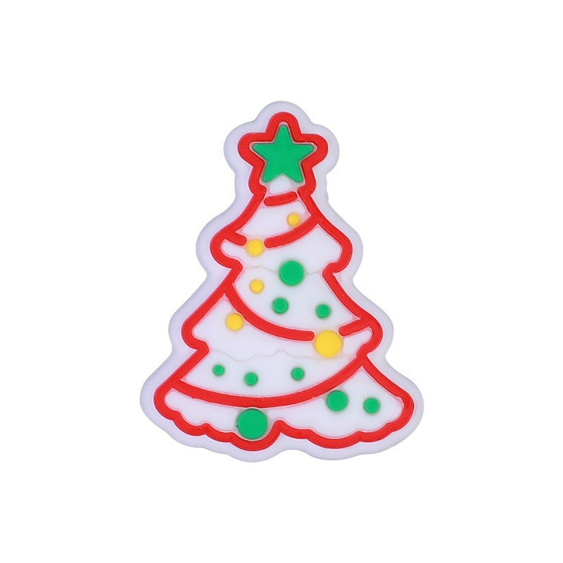 Christmas silicone beads children's cartoon Santa Claus teether beads spot snowman silicone beads