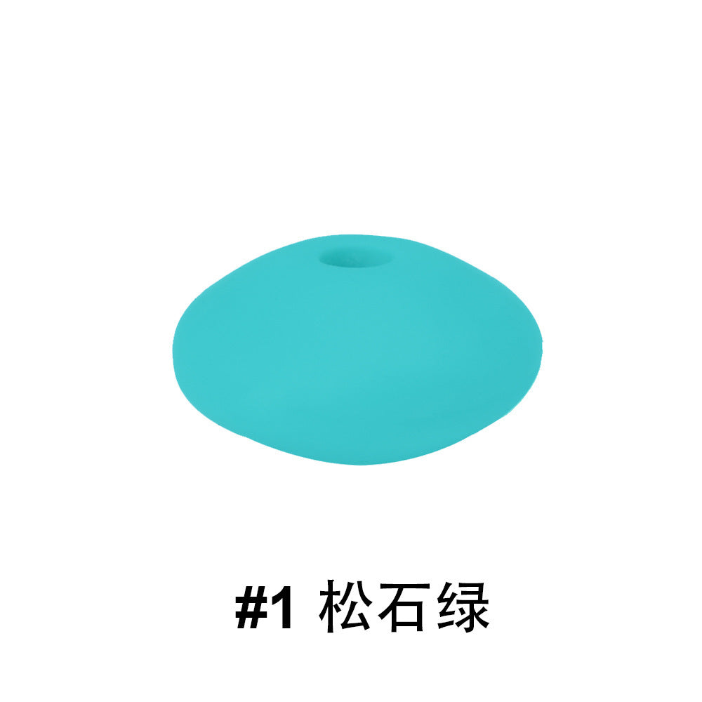12mm Colored Flat Silicone Focal Beads | Silicone Focal Bead for DIY Keychain & Pen Wrap
