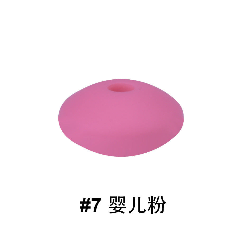 12mm Colored Flat Silicone Focal Beads | Silicone Focal Bead for DIY Keychain & Pen Wrap
