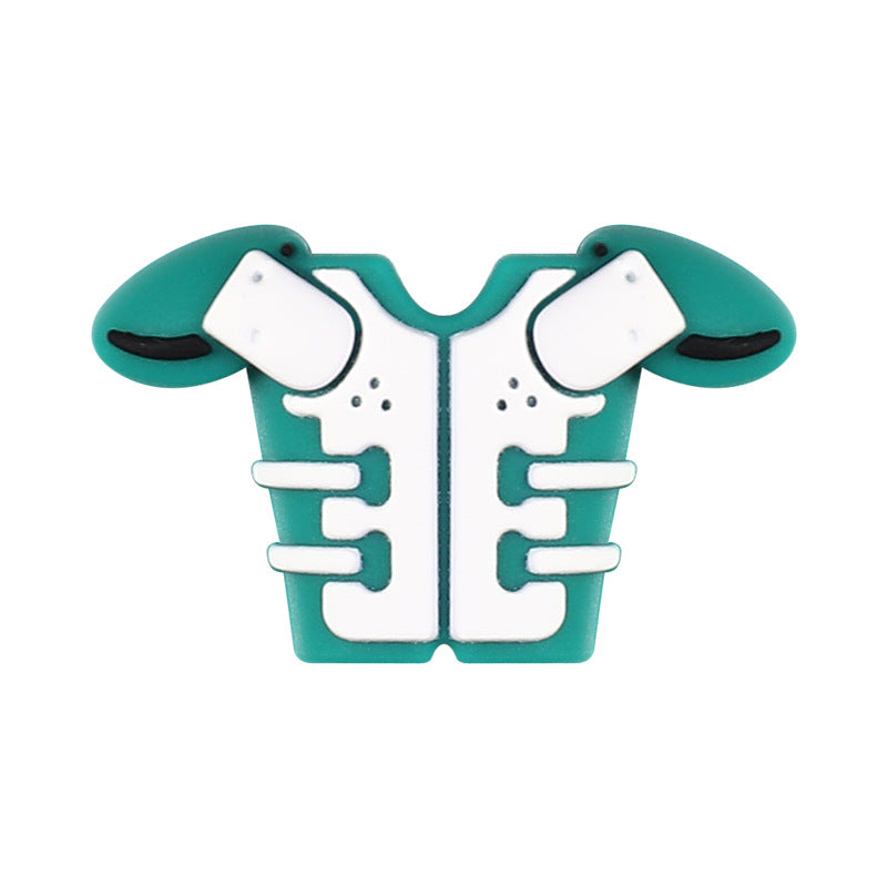 New 3D Silicone Bead Rugby Jersey with Creative Bow Design, Featuring Dwarf-style Beaded Details.