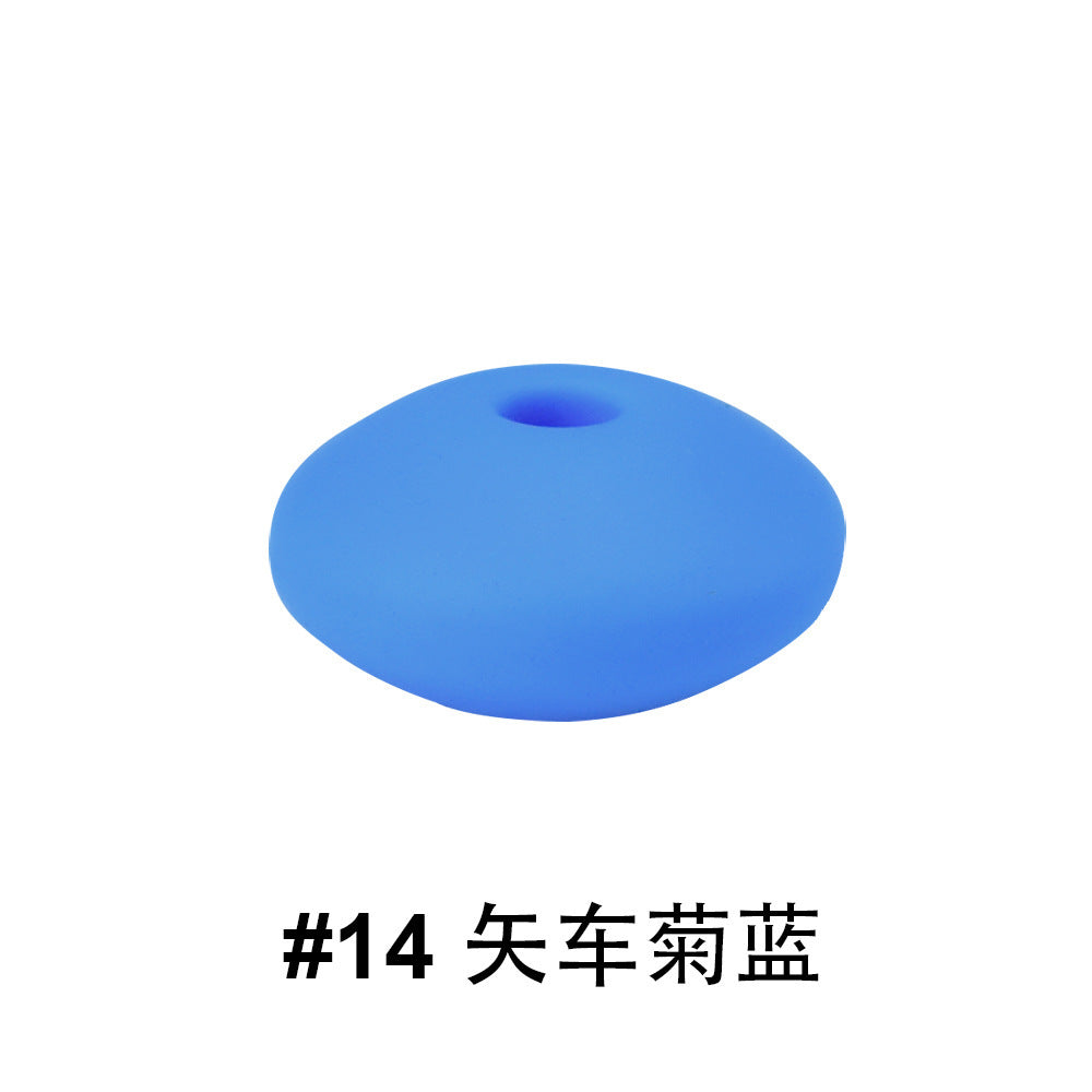 12mm Colored Flat Silicone Focal Beads | Silicone Focal Bead for DIY Keychain & Pen Wrap