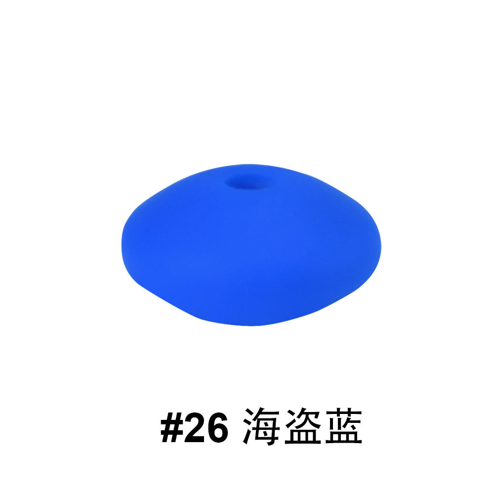 12mm Colored Flat Silicone Focal Beads | Silicone Focal Bead for DIY Keychain & Pen Wrap