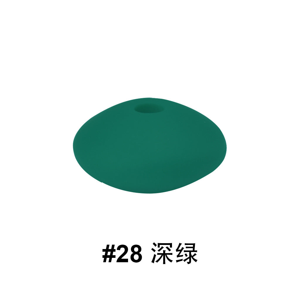 12mm Colored Flat Silicone Focal Beads | Silicone Focal Bead for DIY Keychain & Pen Wrap