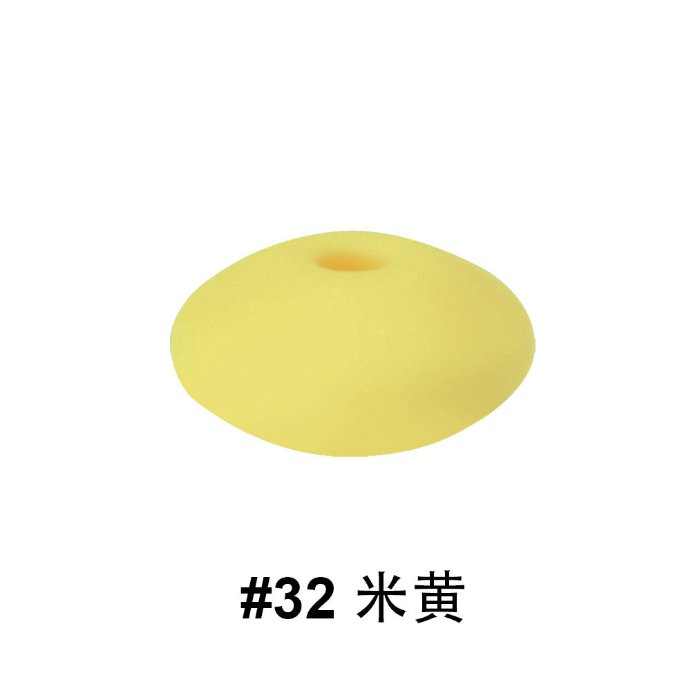 12mm Colored Flat Silicone Focal Beads | Silicone Focal Bead for DIY Keychain & Pen Wrap