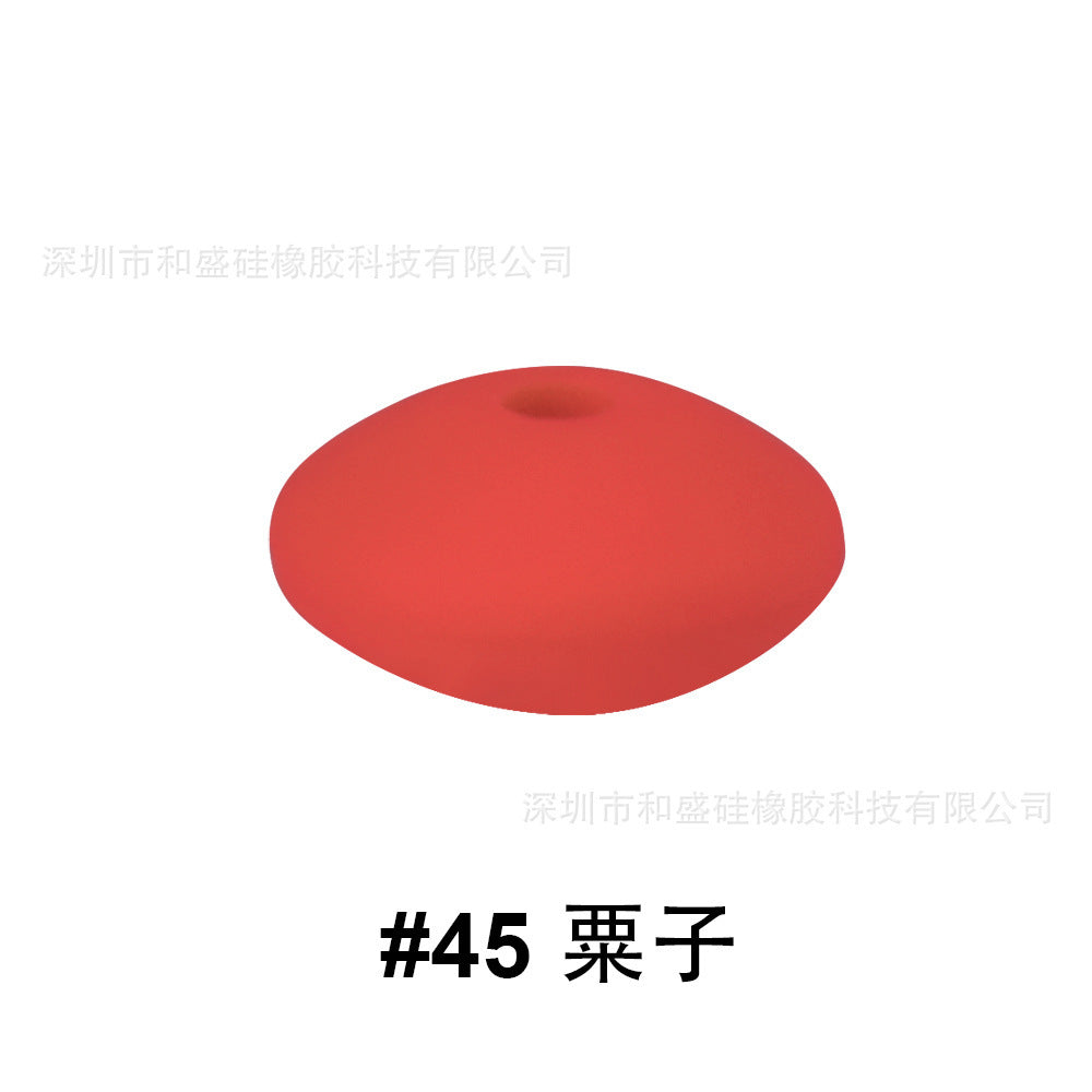 12mm Colored Flat Silicone Focal Beads | Silicone Focal Bead for DIY Keychain & Pen Wrap