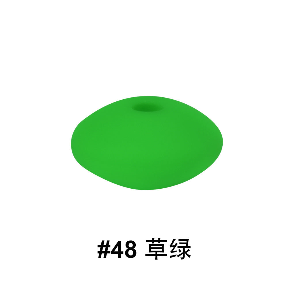 12mm Colored Flat Silicone Focal Beads | Silicone Focal Bead for DIY Keychain & Pen Wrap