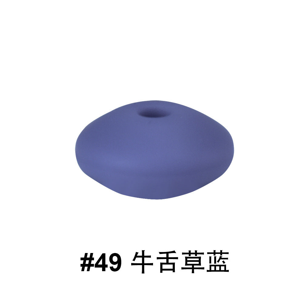 12mm Colored Flat Silicone Focal Beads | Silicone Focal Bead for DIY Keychain & Pen Wrap