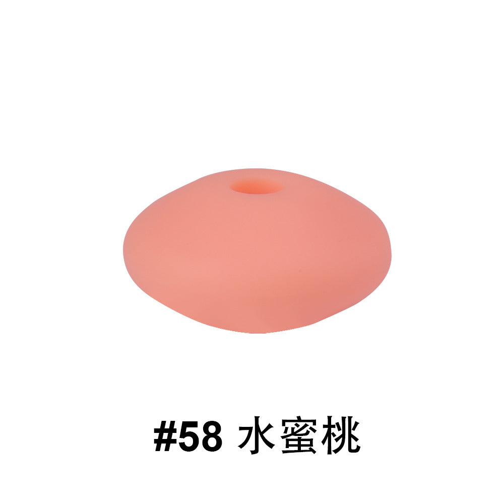 12mm Colored Flat Silicone Focal Beads | Silicone Focal Bead for DIY Keychain & Pen Wrap