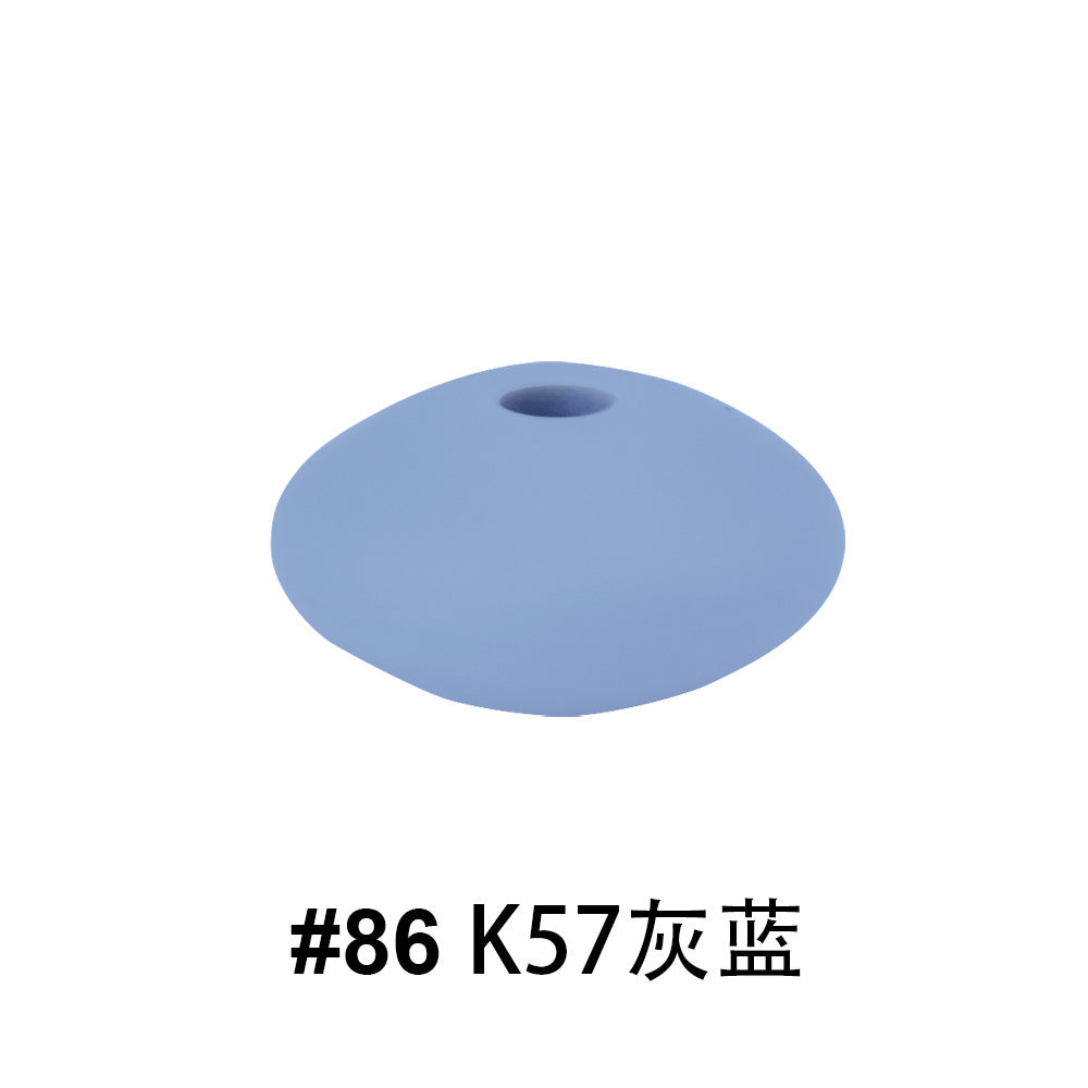 12mm Colored Flat Silicone Focal Beads