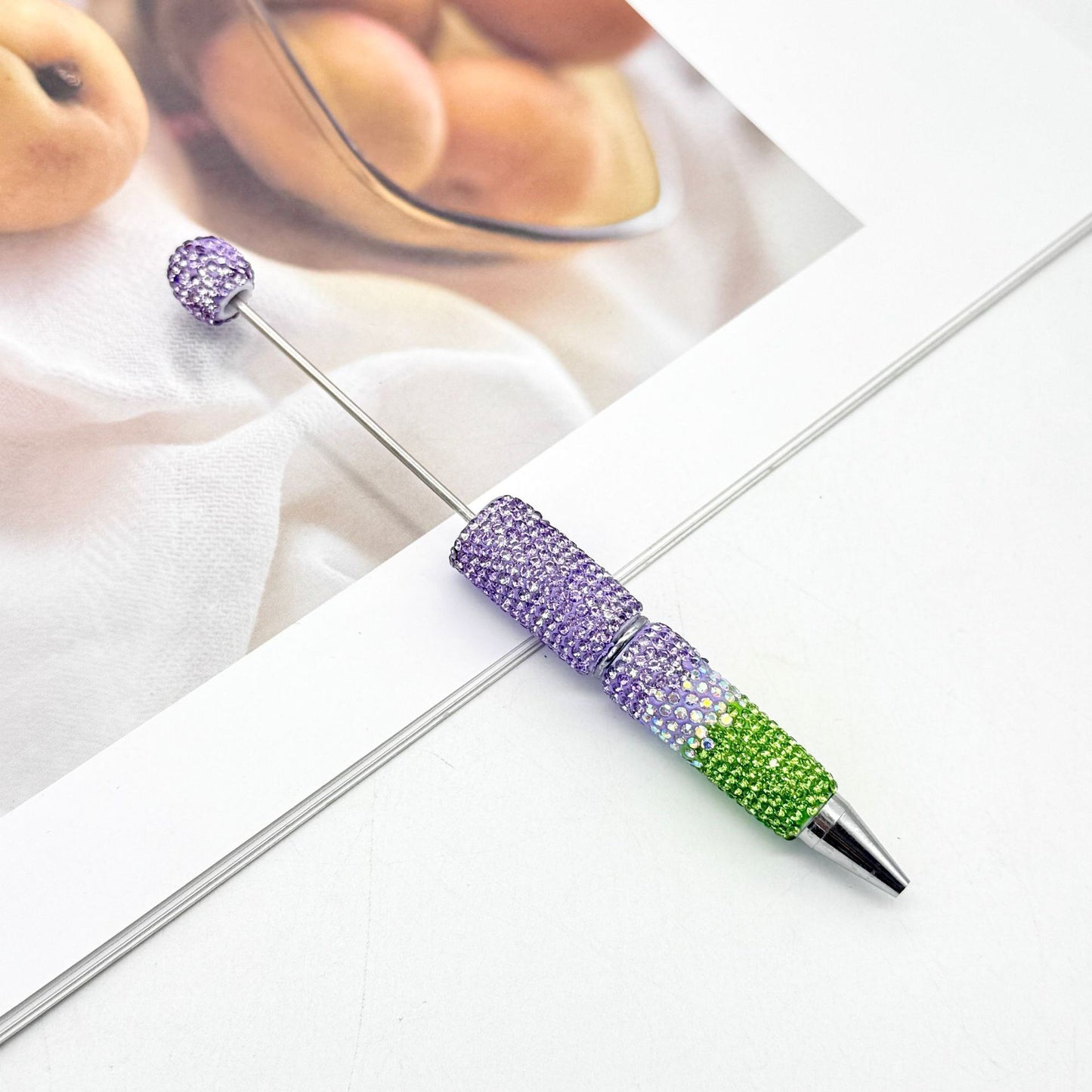 New Three-color Gradient Full-diamond Beaded Pen