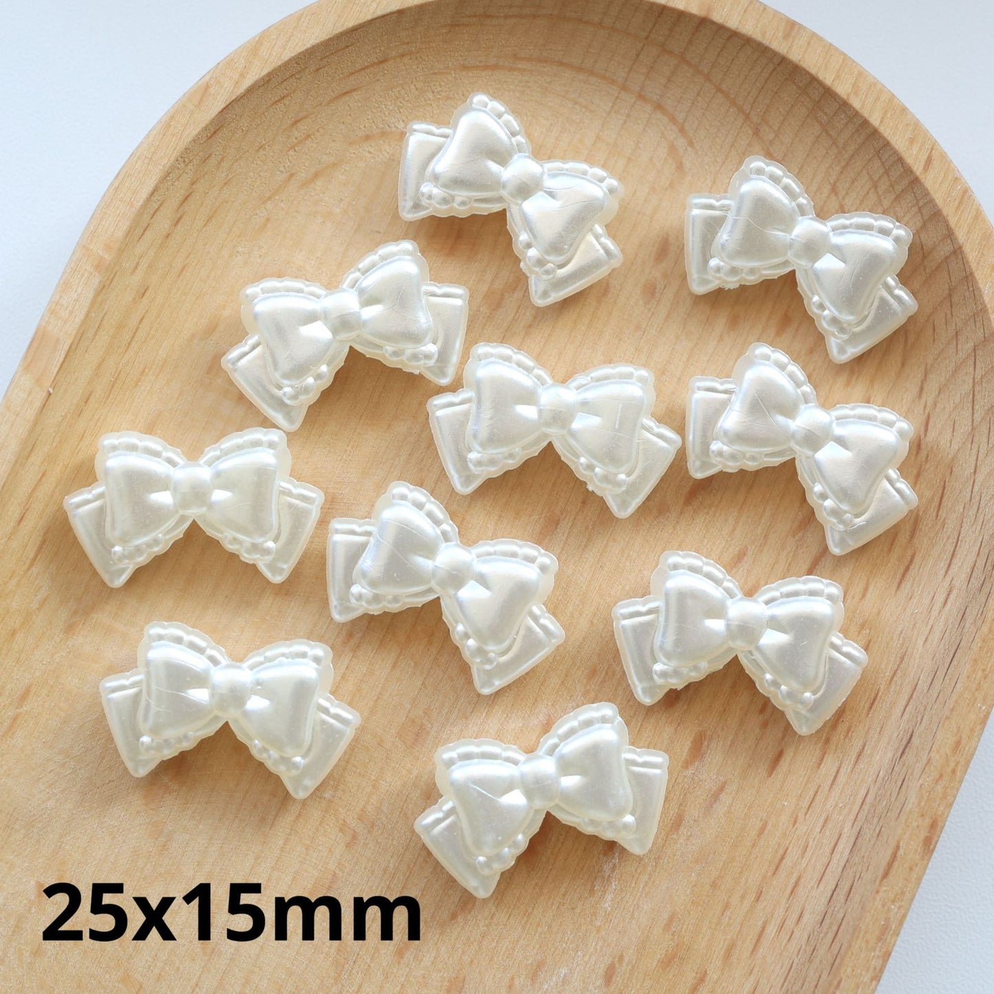 Imitation Pearl, Pearlescent Bow Tie/bow with Straight Beading Holes | Acrylic Bead for DIY Bracelet Keychain Jewelry Making