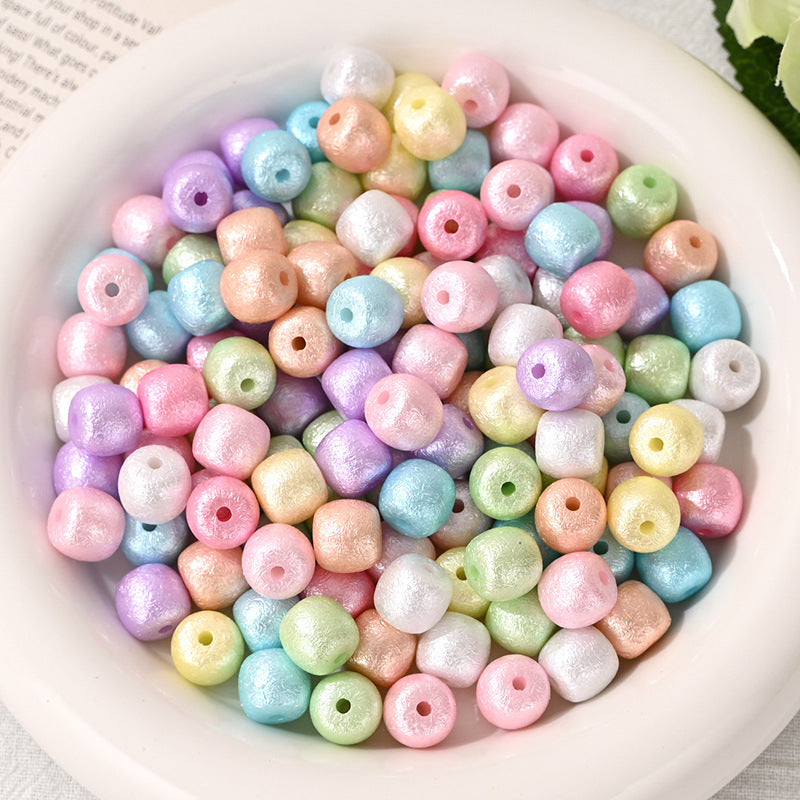 11mm Pastel Cotton Pearl Barrel Beads - Satin Luster Drum Spacers | Acrylic Bead for DIY Bracelet Keychain Jewelry Making