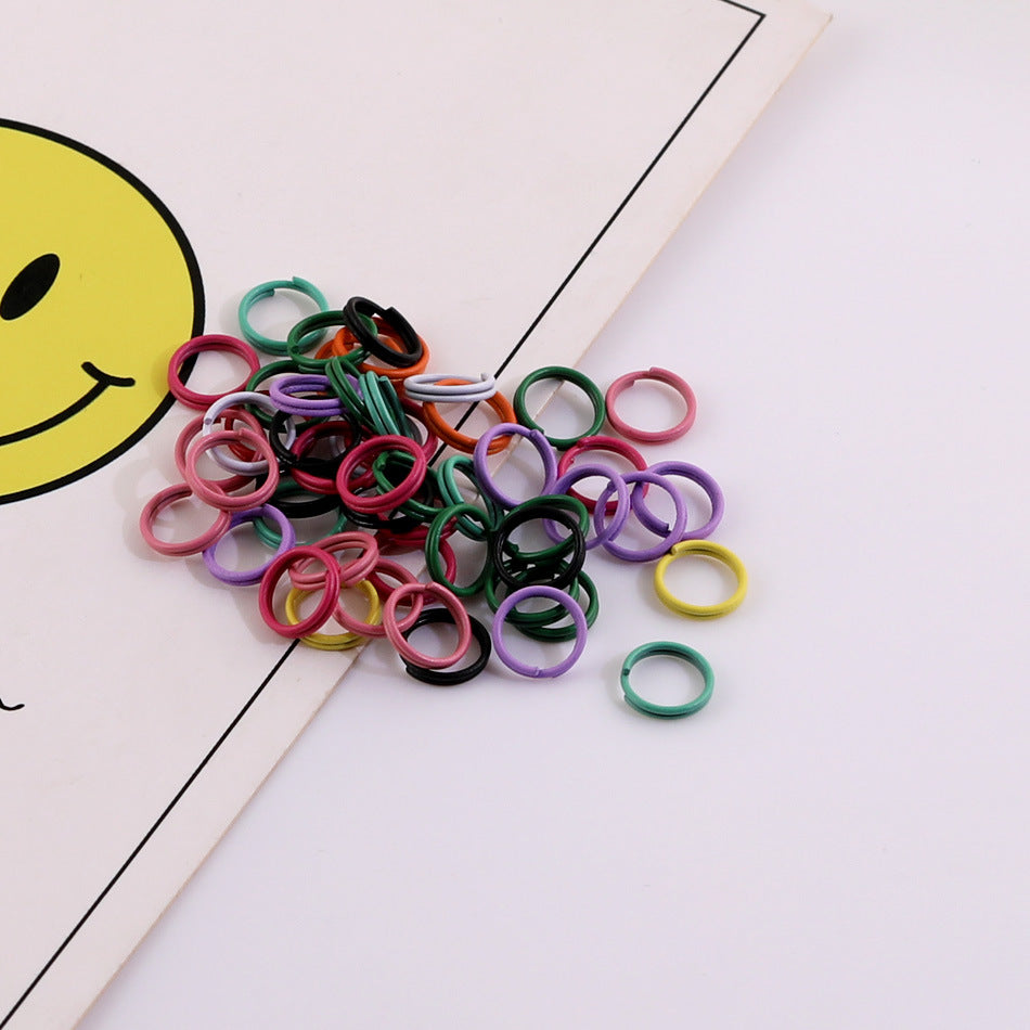 200PCS Candy Color Lacquered Jump Rings - 8mm/10mm Open & Double Loop Connector Rings | DIY Keychain Bracelet Making Supply