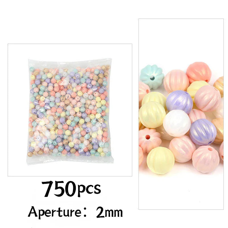 Acrylic mixed color beads plastic love five-pointed star through hole beads 500G
