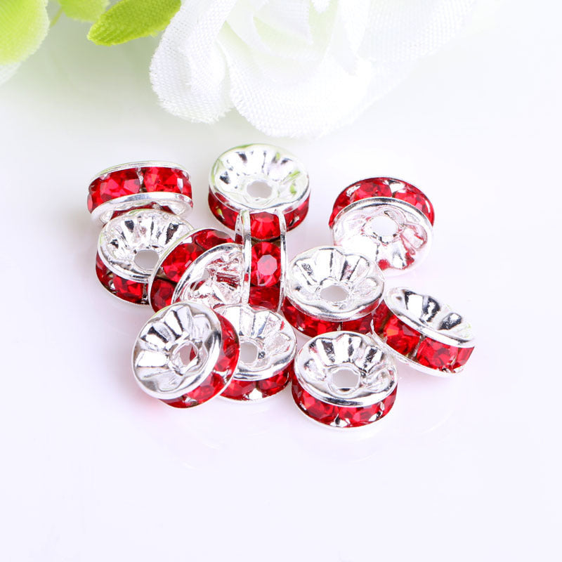 Colored Diamond Ring Spacer Beads Loose Beads Beaded Diamond Spacer Wheel Rim