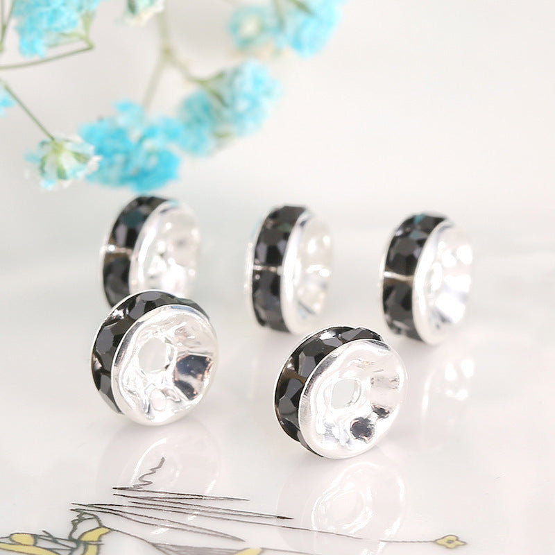 Colored Diamond Ring Spacer Beads Loose Beads Beaded Diamond Spacer Wheel Rim