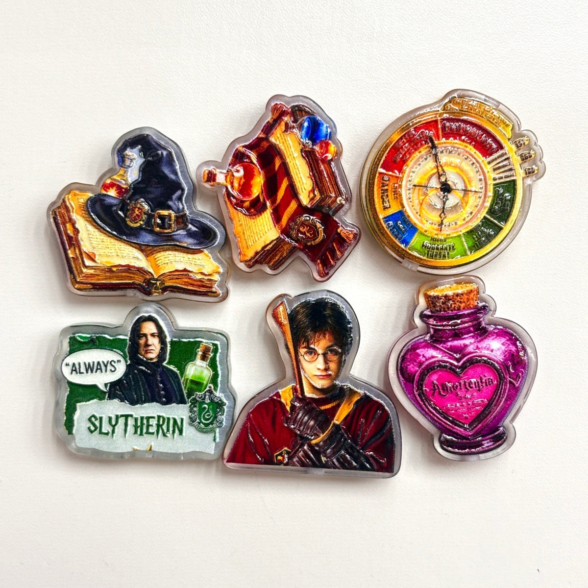Magic Wizard Academy Acrylic Focal Beads, Fantasy Spell Book Owl & Potion Bottle Slide Beads for DIY Beadable Pens, Keychains & Bookish Crafts