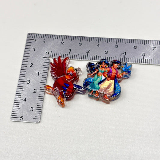 Arabian Desert Princess Magic Lamp Acrylic Focal Beads, Fairy Tale Flying Carpet Genie Charms for DIY Beadable Pens, Keychains & Wristlets