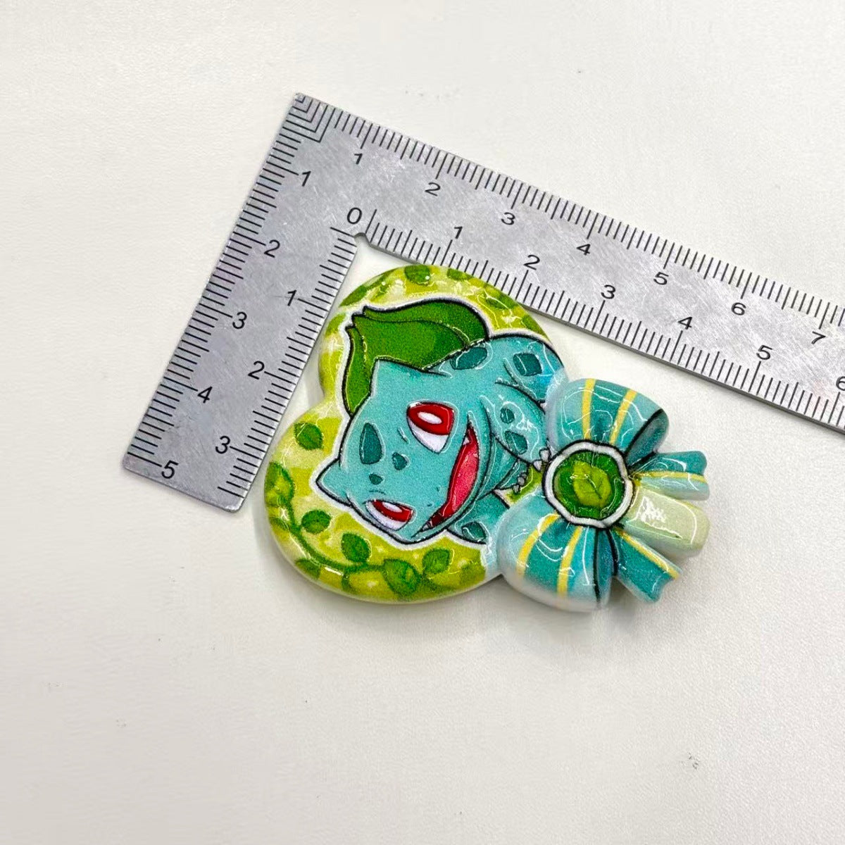 Cute Pocket Monsters Heart Ribbon Lollipop Acrylic Focal Beads, Kawaii Anime Creature DIY Printed Charms for Beadable Pens, Keychains & Wristlets