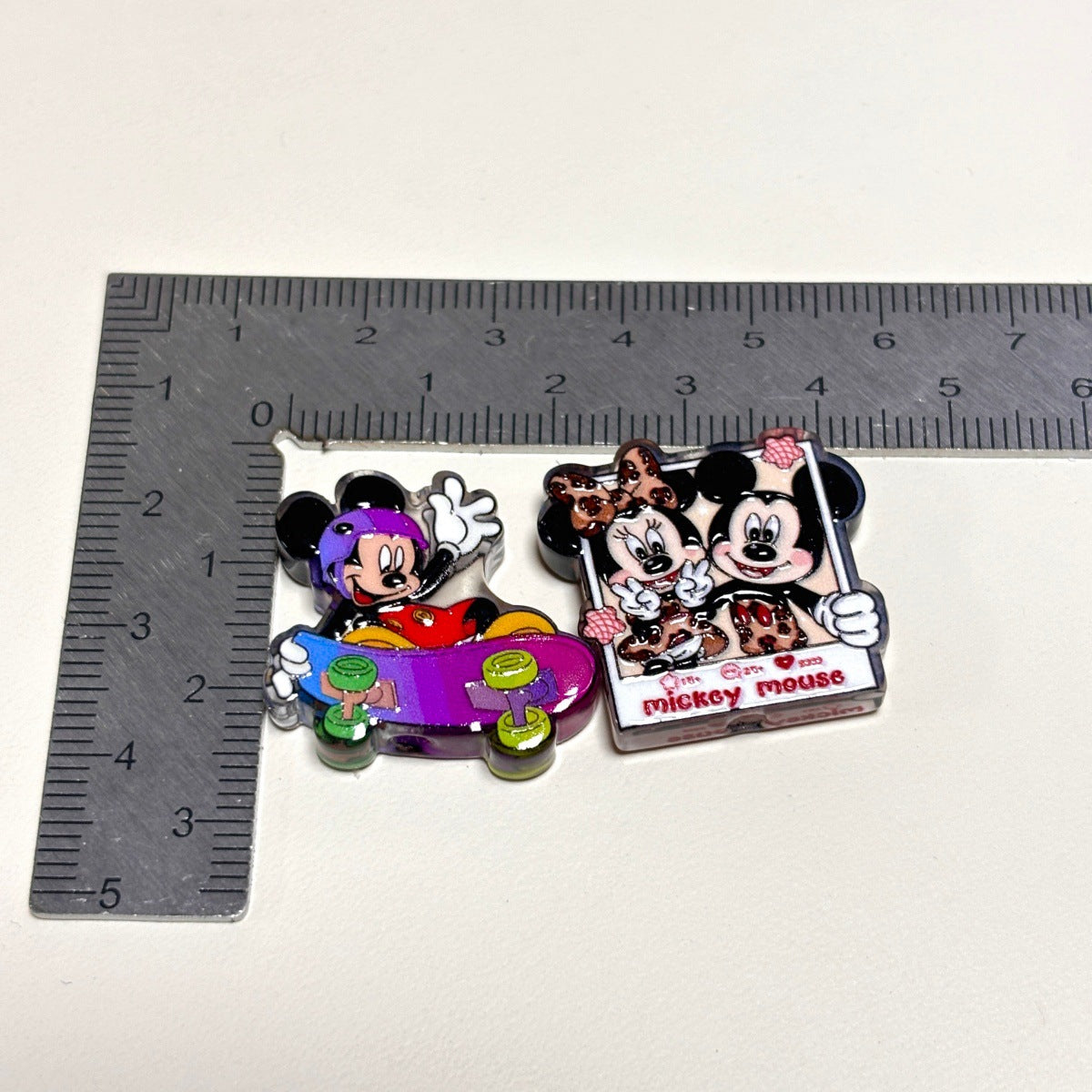 Cute Cartoon Mouse & Duck Friends Acrylic Focal Beads, Retro Couple & Sports Car Printed DIY Charms for Beadable Pens, Keychains & Wristlets