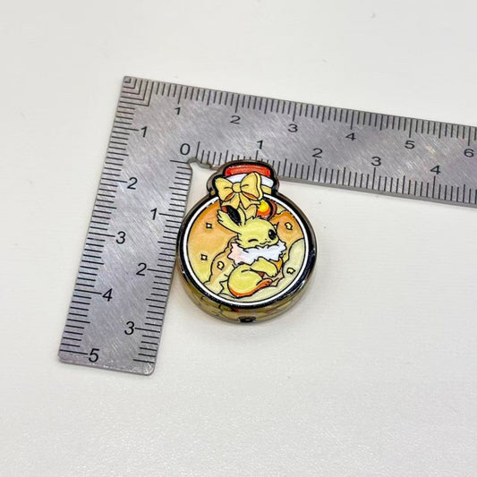 Cute Elemental Fox Creatures Potion Bottle Acrylic Focal Beads, Kawaii Magic Jar Printed Charms for DIY Beadable Pens, Keychains & Wristlets