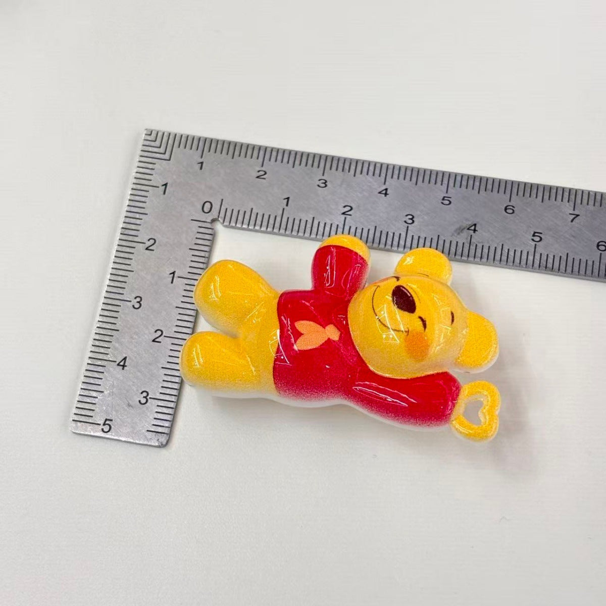 Cute Yellow Honey Bear Acrylic Focal Beads, Sweet Red Shirt Teddy Bear Charms with Heart Hand for DIY Beadable Pens, Keychains & Crafts