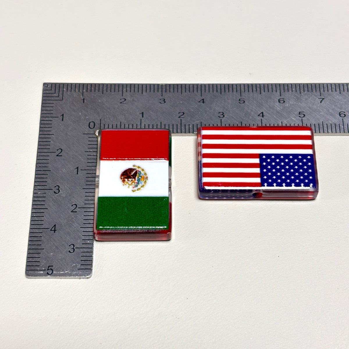 Country National Flags Acrylic Focal Beads, World Flags Rectangle Charms for DIY Beadable Pens, Keychains & Patriotic Crafts