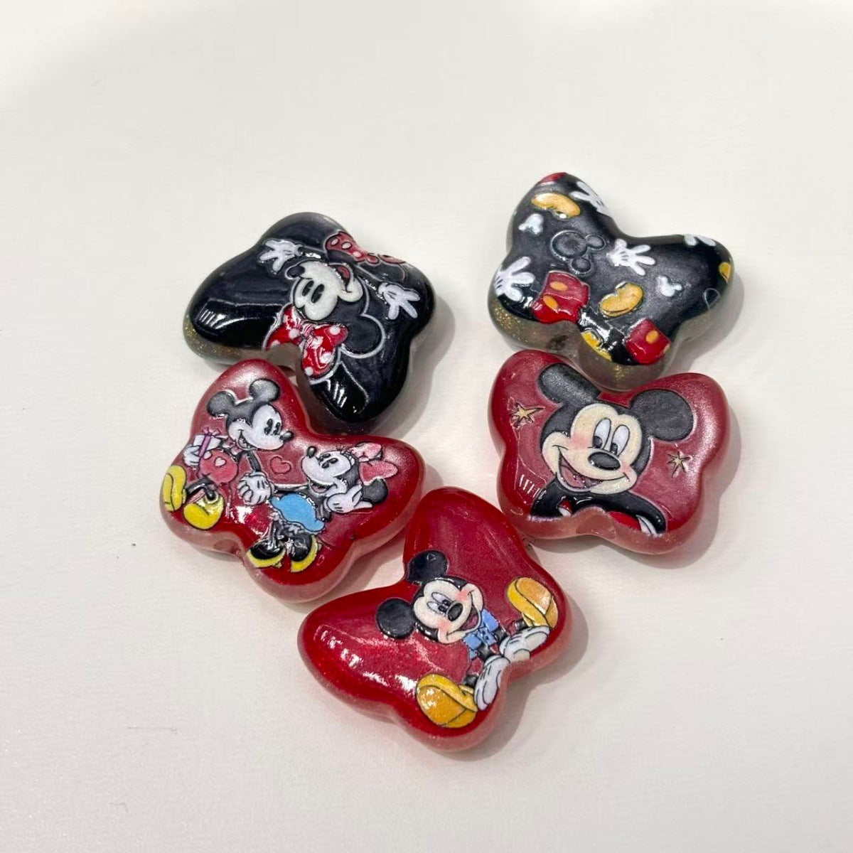 Butterfly Glitter Focal Beads, Cute Magical Mouse Print Acrylic/Resin Beads for Beadable Pens, Keychains & DIY Crafts