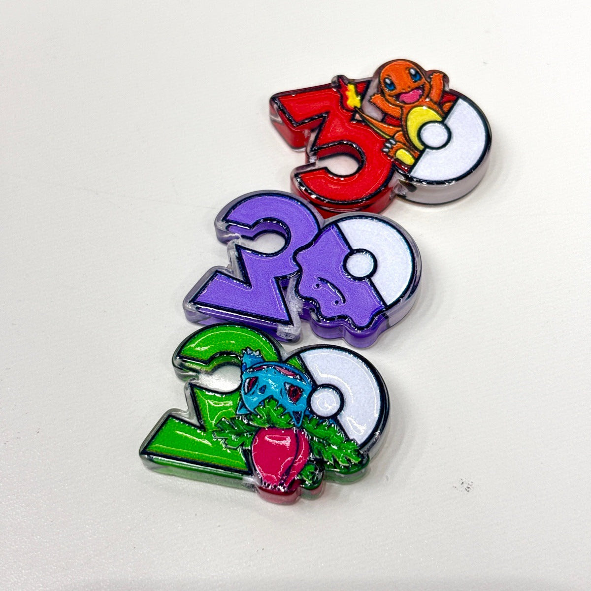 30th Anniversary Anime Monster Acrylic Focal Beads, Number 30 Creature Ball Beads for Beadable Pens, Keychains & DIY Crafts