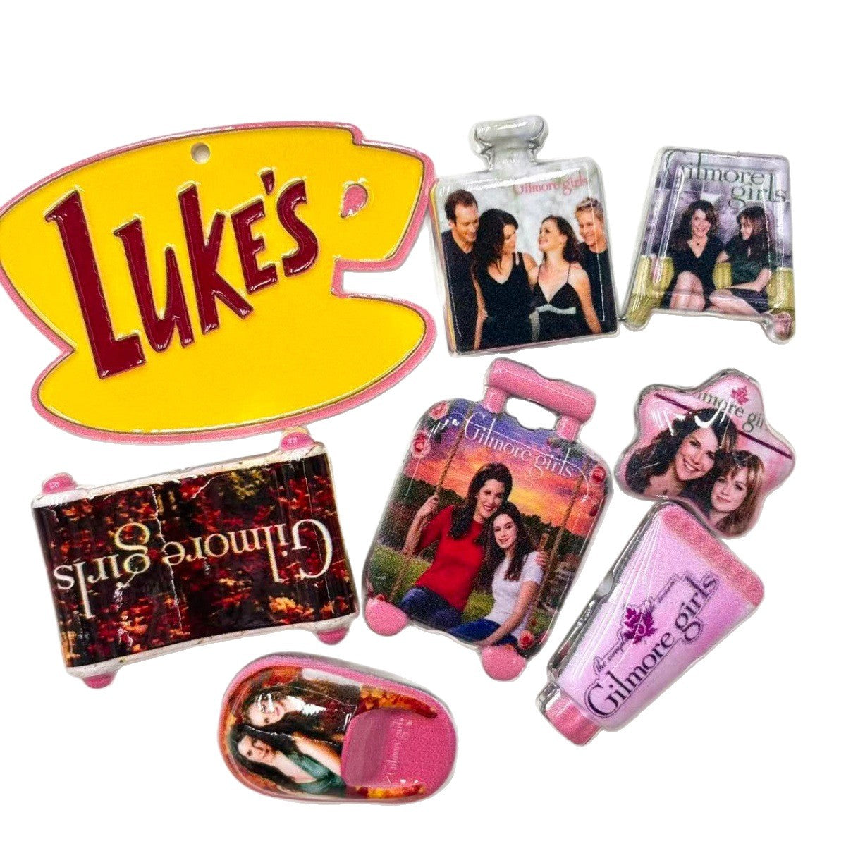 Stars Hollow Diner Acrylic Focal Beads & Charms, Cozy Autumn Mother Daughter TV Show Beads for Beadable Pens & Keychains