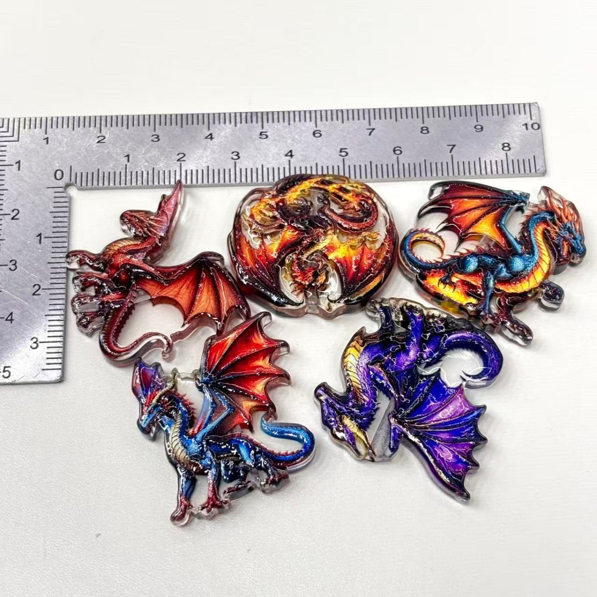 Fantasy Dragon Acrylic Focal Beads, Mythical Fire Drake Beads for DIY Beadable Pens, Keychain & Gamer Craft Supplies