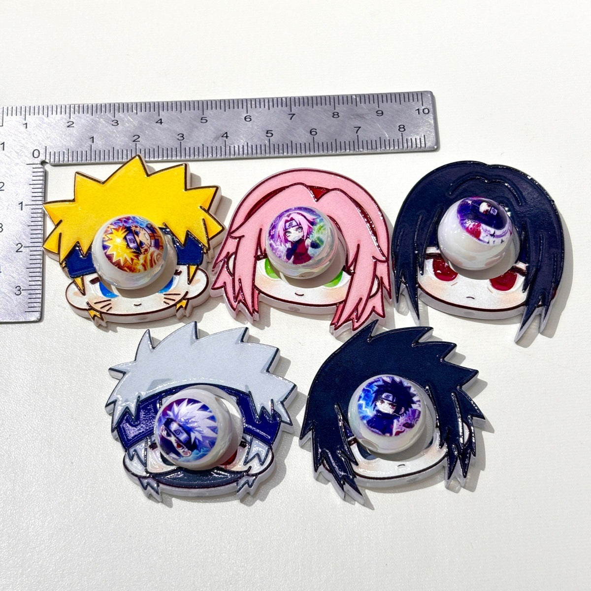 Anime Ninja Spinning Frame Focal Beads, Rotating Center Ball Acrylic Beads for DIY Beadable Pens, Keychain & Craft Supplies