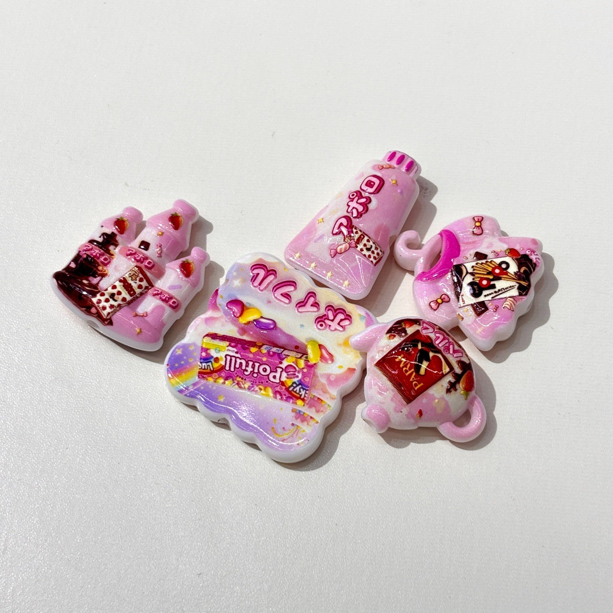Japanese Snack & Sweet Treats Acrylic Focal Beads, Cute Candy & Ice Cream Charms for DIY Beadable Pens, Keychain & Bag Craft Supplies