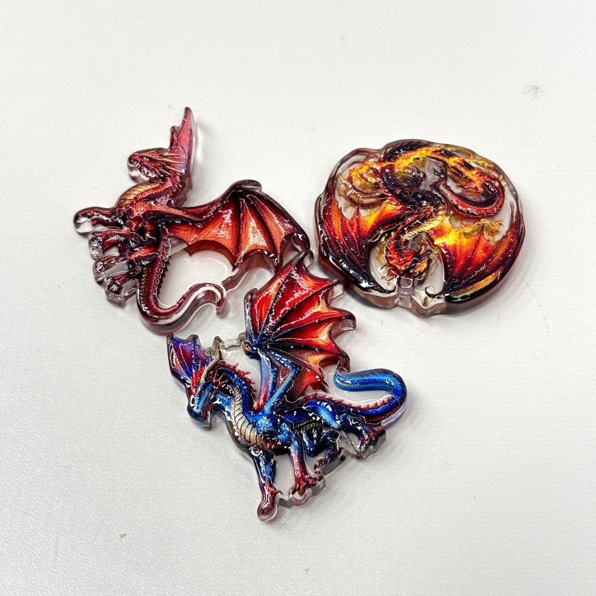 Fantasy Dragon Acrylic Focal Beads, Mythical Fire Drake Beads for DIY Beadable Pens, Keychain & Gamer Craft Supplies
