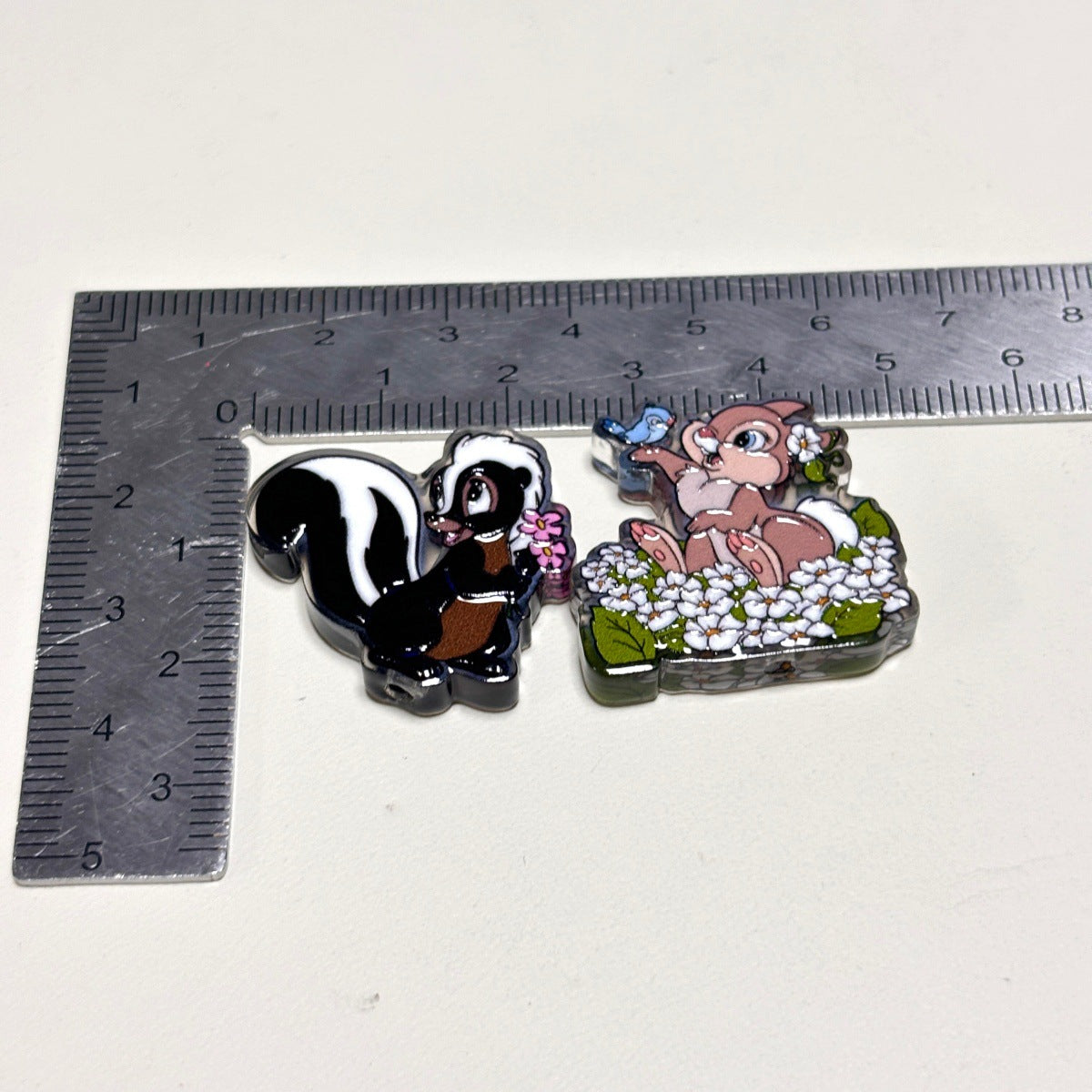 Woodland Forest Fawn & Friends Acrylic Focal Beads, Cute Bunny, Skunk & Bluebird Beads for Beadable Pens & Keychains