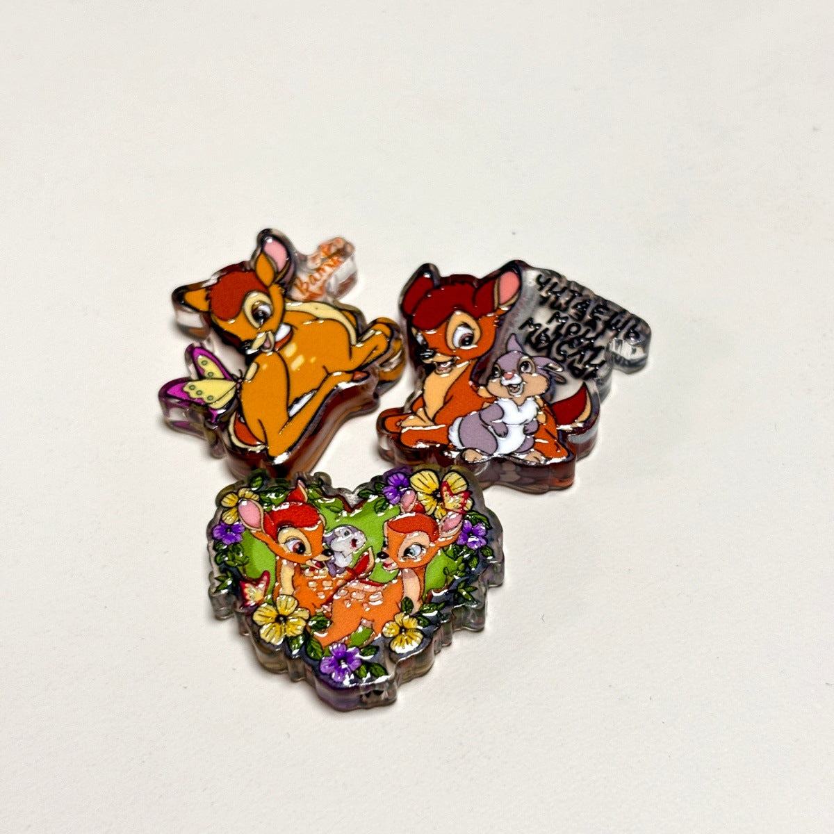 Woodland Forest Fawn & Friends Acrylic Focal Beads, Cute Bunny, Skunk & Bluebird Beads for Beadable Pens & Keychains