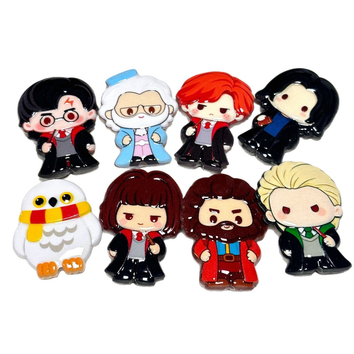 Magic Wizard Academy Acrylic Focal Beads, Chibi Wizard Characters & Snow Owl Beads for Beadable Pens, Keychains & Crafts