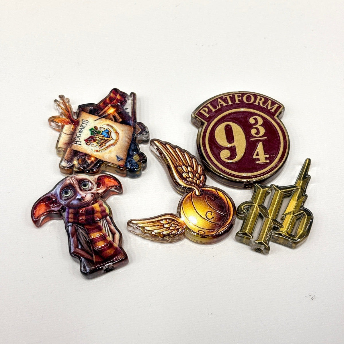 Magic Wizard Academy Acrylic Focal Beads, Platform 9¾ & Golden Flying Ball Charms for Beadable Pens, Keychains & DIY Crafts