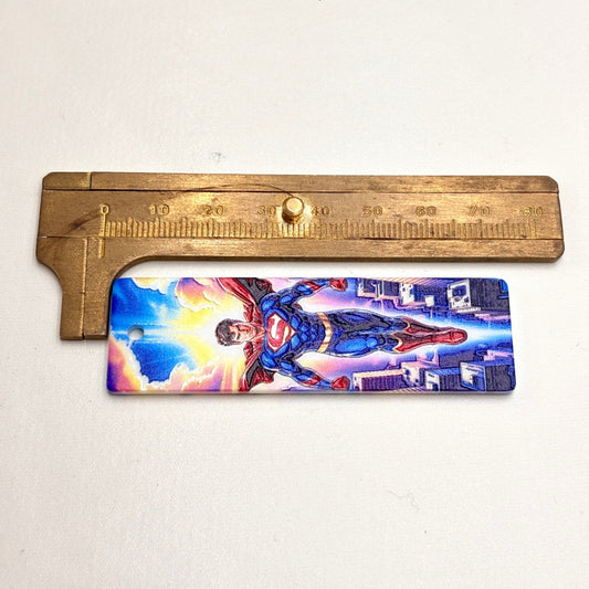 Comic Superhero Acrylic Bookmarks & Hanging Tags, Long Rectangle Hero Alliance Pendants for Keychains, Planners & Bags