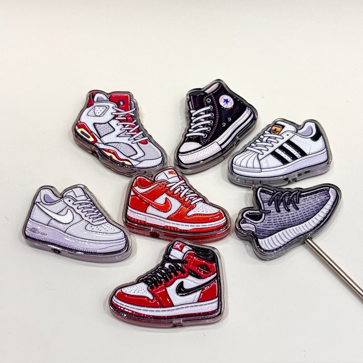 Retro Sneakerhead Acrylic Focal Beads, Classic Basketball Shoes & Canvas Kicks Beads for DIY Beadable Pens & Keychains