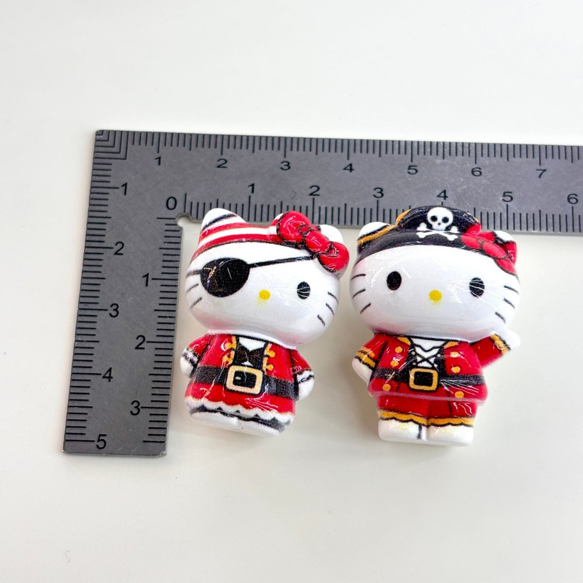 Nautical Pirate Kitty Acrylic Focal Beads, Sailor Captain & Eyepatch White Cat Beads for DIY Beadable Pens & Keychains