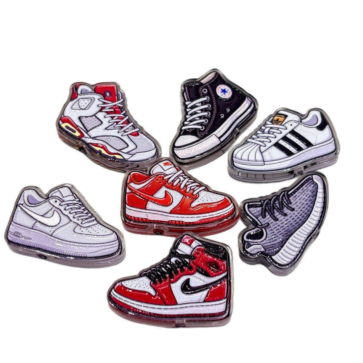 Retro Sneakerhead Acrylic Focal Beads, Classic Basketball Shoes & Canvas Kicks Beads for DIY Beadable Pens & Keychains