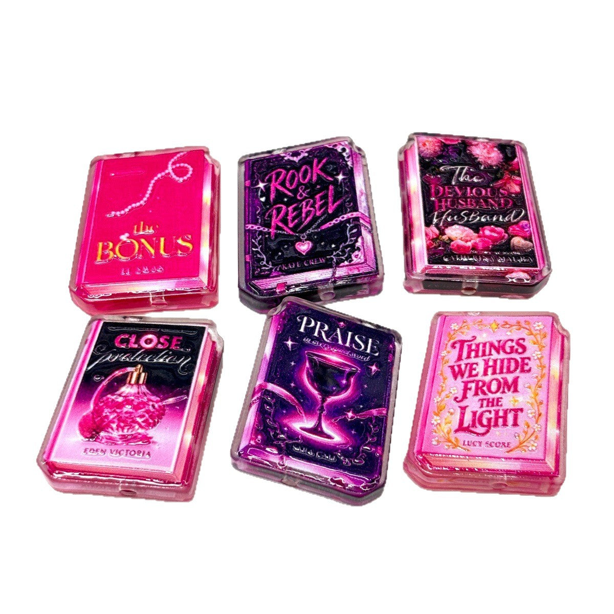 Dark Romance Book Acrylic Focal Beads, Spicy BookTok Mini Novel Charms for DIY Beadable Pens & Keychains