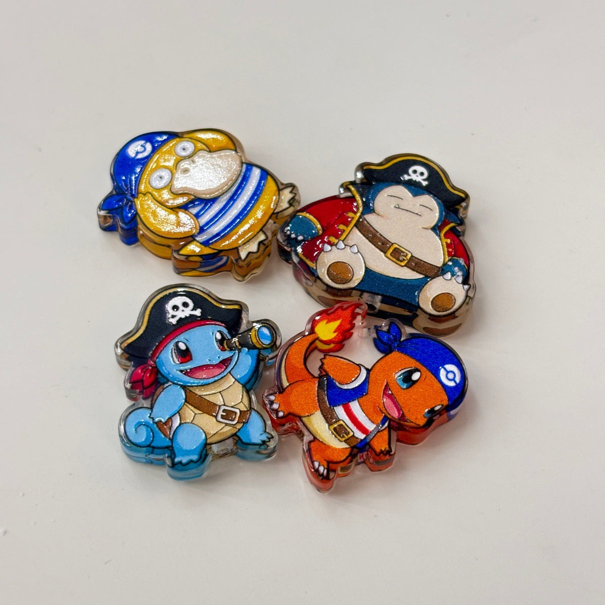 Pirate Battle Monster Acrylic Focal Beads, Caribbean Sailor Anime Creatures for DIY Beadable Pens & Keychains