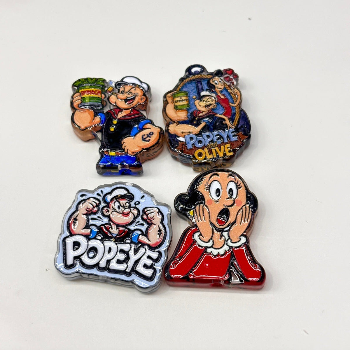Retro Spinach Sailor Acrylic Focal Beads, Strong Muscle Sailor Man & Sweetheart Beads for DIY Beadable Pens & Keychains