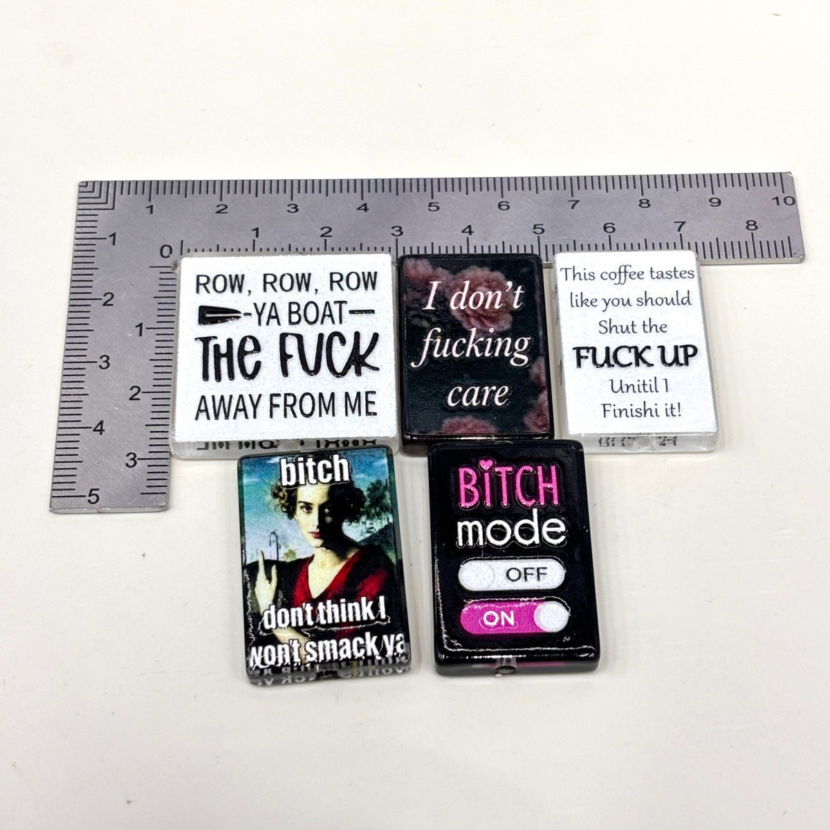 Snarky Sarcastic Quote Acrylic Focal Beads, Funny Adult Humor & Bad Attitude Beads for DIY Beadable Pens & Keychains
