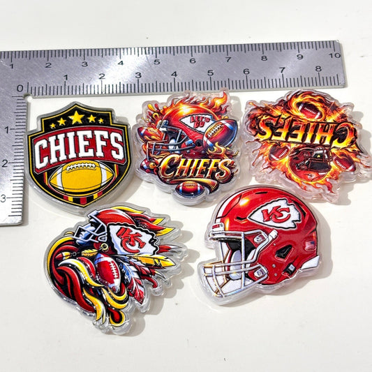 Red & Gold Football Game Day Acrylic Focal Beads, Kingdom Helmet & Shield Beads for DIY Beadable Pens & Keychains
