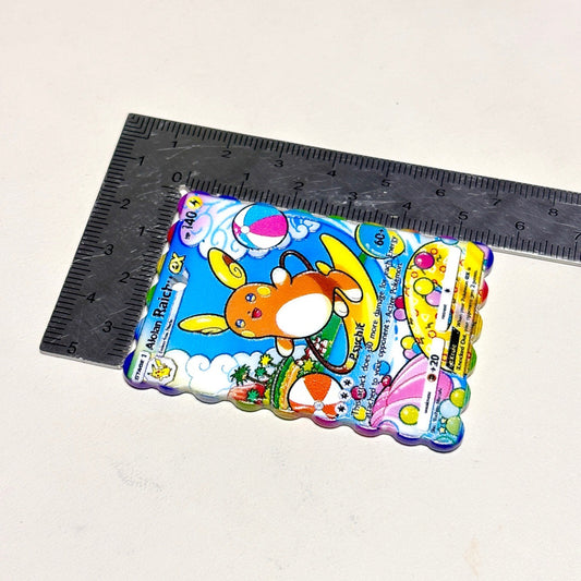 Trading Card Anime Acrylic Dangle Charms, Top Hole Battle Monster Scalloped Pendants for DIY Keychains, Pens & Bag Charms