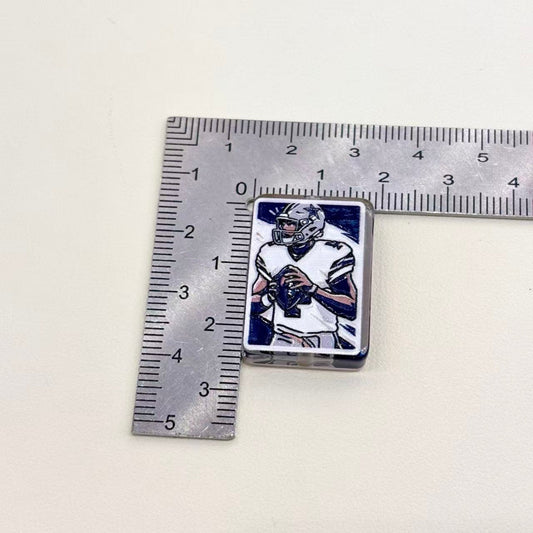 Lone Star Football Acrylic Focal Beads, Silver & Navy Game Day Mascot Beads for DIY Beadable Pens & Keychains