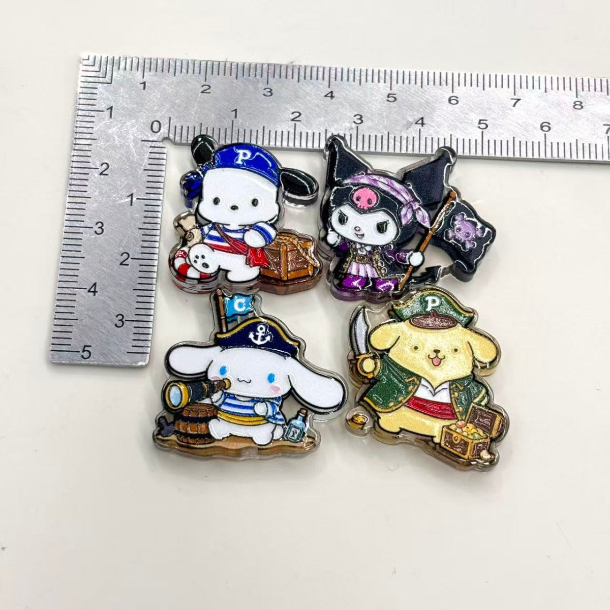 Kawaii Pirate Mascot Acrylic Focal Beads, Cute Anime Animal Sailors & Treasure Hunter Beads for DIY Beadable Pens & Keychains